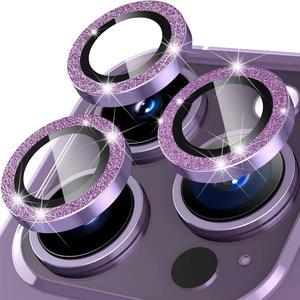 Suoman for iPhone 14 Pro 61 inch  14 Pro Max 67 inch Camera Lens Protector Camera Cover Tempered Glass for iPhone 14 Pro Maxfor iPhone 14 Pro Glitter Diamonds  Bling Purple