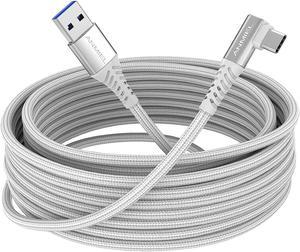 ANMIEL Link Cable 16ft Compatible with Meta/Oculus Quest 3/Quest2/Pro/Pico4 Accessories and PC/Steam VR,High Speed PC Data Transfer,USB 3.0 to USB C Cable for VR Headset and Gaming PC (White)