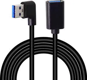 Right Left Angle USB 3.0 Extension Cable SuperSpeed 90 Degree USB3.0 A Male to Female Super Fast 5Gbps Data Cord for Laptop TV USB Disk Mouse Hard Disk Camera -Black 3.3Ft/1M
