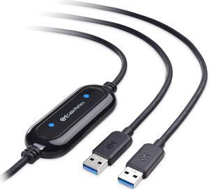 Cable Matters USB 3.0 Data Transfer Cable PC to PC for Windows and Mac Computer in 6.6 ft - PClinq5 and Bravura Easy Computer Sync, Key Included - Compatible with PCMover for Windows System Migration