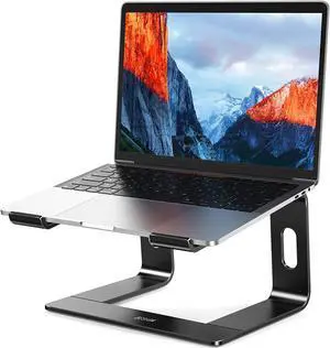 LS03 Aluminum Laptop Stand Ergonomic Detachable Computer Stand Riser Holder Notebook Stand Compatible with Air Pro  HP  More 10-15.6 Laptops Black