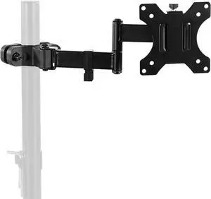 Universal Full Motion Pole Mount Monitor Arm with Removable 75mm and 100mm VESA Plate, Fits 17 to 32 inch Screens, Black, PM111