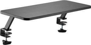 Kantek Ergonomic Mounted Computer Monitor Riser Stand, Floating Desk Shelf, Clamp On Base, 25.6" X 10.2" X 5.1", Black