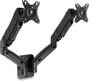 Dual Monitor Wall Mount Arms | Double Monitor Wall Mount | Two Full Motion Adjustable Articulating Gas Spring Arms | Fits 19 20 21 22 24 27 Inch Computer Screens with 75 or 100 VESA Patterns