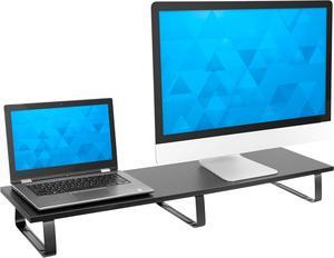 Mount-It! Extra Long Monitor Desk Riser [39 inches Extra Wide, 44 Lbs Capacity] Desktop Organizer for Double Computer Screens, Laptops, Desktops, TVs, Printers, Consoles (BLACK)