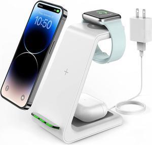 Wireless Charging Stand GEEKERA 3 in 1 Wireless Charger Dock Station for iPhone 14 Pro Max14 Pro14 Plus131211X8 Series Apple Watch UltraSE8765432 AirPods Pro3 Samsung Qi Phones