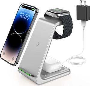 GEEKERA Wireless Charging Station 3 in 1 Wireless Charger Stand for iPhone 14 Pro Max14 Pro14 Plus14131211X8 Series Apple Watch UltraSE8765432 AirPods Pro3 Samsung Qi Phones