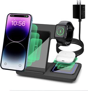 Wireless Charging Station 3 in 1 Wireless Charger Stand Fast Charging Dock for iPhone 14131211ProXMaxXSXR8Plus for Apple Watch Ultra8765432SE for Airpods 32Pro 2