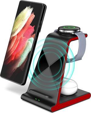 leQuiven for Samsung Charging Station Wireless Charger Samsung 3 in 1 Compatible for Samsung Galaxy S22S21S20Note 20Z Fold 3 Samsung Watch Charger for Galaxy Watch 43 Active 21 Galaxy Buds