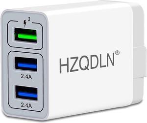 Fast Wall Charger QC 3.0 USB Quick Charge 3 Ports Tablet iPad Phone Charger Adapter Travel Plug Compatible iPhone X/Xs/XS Max/XR/8/8+/7P/7/6/5 Samsung S8/S7/S6/Edge/LG HTC