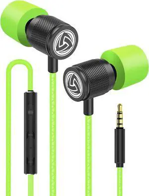 Ultra Wired Earbuds in-Ear Headphones 5 Years Warranty Earphones with Microphone Noise Isolating Ear Buds Memory Foam for iPhone  School Students Kids Women Small Ears - Green
