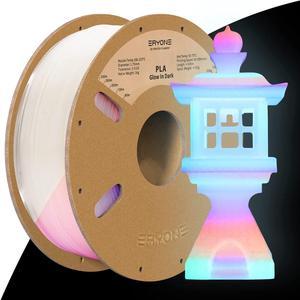 ERYONE Glow in The Dark Multicolor PLA Filament 3D Printer Filament Color Change 175mm003mm 1kg 22lbsSpool Glow Rainbow