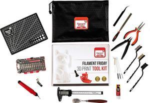 Filament Friday 3D Print Tool Kit  32 Essential 3D Print Accessories for Finishing Cleaning and Printing 3D Prints  Includes Convenient Zipper Pouch and Removal Tool  3D Printer Tool Set
