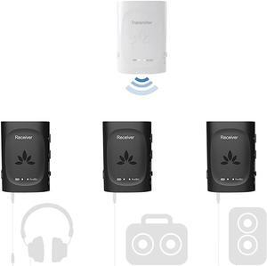 Avantree Audiplex - Wireless Multiple Audio Transmitter & Receiver Set, Long Range Low Latency for TV, AV Receiver, Projector, PA System, Church, Broadcast to 100 Headphones/Speakers