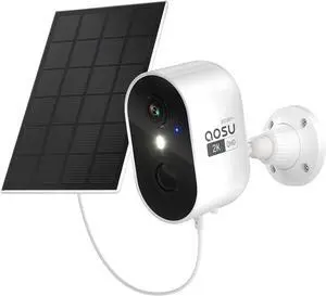 2K Solar Security Cameras Wireless Outdoor, Solar Outside Camera for Home Security, WiFi Camera with Color Night Vision, PIR Human Detection, 2-Way Talk, IP66 Waterproof, HomeBase not Compatible