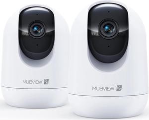 MUBVIEW Cameras for Home Security, 2,4G WiFi 2K Indoor Wired Security Baby/Pet Camera with Phone App, Night Vision, 24/7 Record, 2-Way Audio, Motion Tracking, SD and Cloud Storage