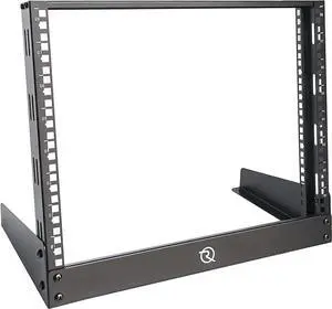 RIVECO 8U Desktop Rack for Network & Audio, 19 Inch 2 Post Open Frame Cabinet with Reinforced Beam, Free Standing Tabletop Racks for IT Server Music Recording Studio AV Equipment