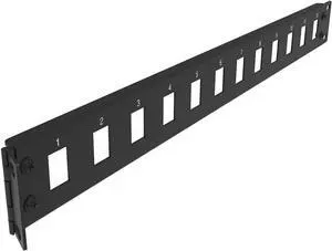 Jingchengmei 12-Port Blank Keystone Panel 1U Hinged Universal Blank Patch Panel for 19" Standard Rackmount,Disassembled (H1UKS12H, Black)