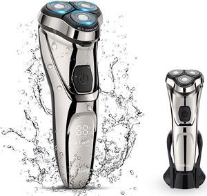 WELIRY Electric Razor for Men Electric Shaver Mens for Shaving with Pop-up Trimmer Electric Rotary Shavers for Men Wet & Dry Cordless Waterproof USB Rechargeable