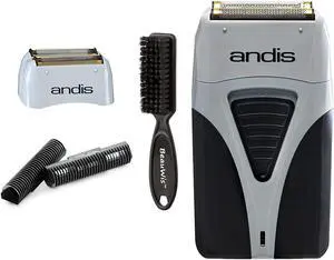 Andis ProFoil Lithium Plus Titanium Foil Shaver with Bonus Replacement Foil Assembly and Inner Cutters and a BeauWis Blade Brush