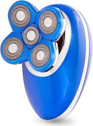 Pop Sonic Woman's 5 Head Electric Shaver for Close Comfortable Shave Featuring Wet Dry Operation Rechargeable Waterproof IPX5 - Blue
