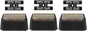 Professional 5 Star Series Finale Shaver Replacement Foil and Cutter Bar Assembly Compatible with wahl Foil Heads 7031-100/7043-100,Fit for #8061 8164 shaver (black 3 pack)