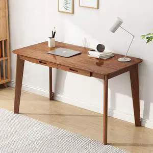 Solid Wood Writing Desk - Home Office Laptop Computer Table, Walnut Solid Wood Writing Desk - Home Office Laptop Computer Table, Walnut