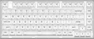 YUNZII X75 82 Key Hot Swappable Mechanical Keyboard with Transparent Keycaps, Gasket Mount 75 Keyboard, RGB Backlit Custom Gaming Keyboard for Windows/Mac (Kailh Jellyfish Switch, Wired-White)