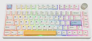keydous NJ80-AP Wireless Mechanical Keyboard with Knob Bluetooth 5.0/2.4G/Wired Connection 75% Hot Swappable Custom RGB Programmable Gaming Keyboard with PBT Keycap for Win Mac