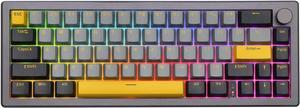 EPOMAKER EK68 65% Gasket NKRO Hot Swappable 2.4Ghz/Bluetooth 5.0/USB-C Wired Mechanical Gaming Keyboard with Knob, South-Facing LED, 3000mAh Battery, RGB Backlight for Win/Mac (Budgerigar Switch)
