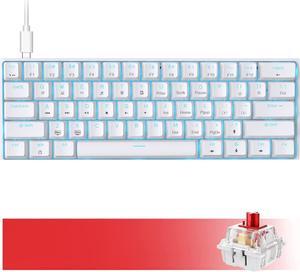 DIERYA DK61SE 60% Mechanical Gaming Keyboard, 61 Keys Anti-Ghosting, LED Backlight, Detachable USB-C, Ultra-Compact Mini Wired Keyboard with Red Linear Switch for Windows Laptop PC Gamer Typist