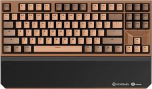 Hexgears X3 TKL 2.4ghz Wireless Mechanical Keyboard with Red Kailh Box Switches, Lava Chocolate Tenkeyless Compact Keyboard for Gaming, Typing, Ergonomic 87-Key Typewriter Keyboard with Wrist Rest