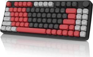 Wireless Mechanical Keyboard, 2.4G/USB-C/Bluetooth Gaming Keyboards 86 Keys Hot Swappable NKRO Keyboard with RGB Backlit for Windows & Mac, UV Finished Keycaps,Multi-function Knob for PC Laptop iPad