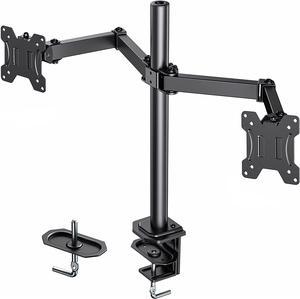 HUANUO Dual Monitor Stand Mount Fully Adjustable LCD Monitor Desk Mount Fits 13 to 27 Computer Screens Vesa 75 100 Each Arm Holds up to 176lbs