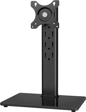 TAVR Furniture Single Monitor Stand VESA Mount for 13-32 Inch Screens, Free-Standing Monitor Riser with Swivel Tilt Rotation Height Adjustable, VESA Monitor Mount up to 44lbs, VESA 75x75100x100mm