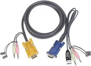 IOGEAR Micro-Lite Bonded All-in-One USB KVM Cable, 15 Feet, G2L5305U