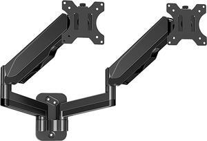 MOUNTUP Dual Monitor Wall Mount for 2 Max 32 Inch Computer Screen, Fully Adjustable Gas Spring Double Monitor Arm, Wall Mounted Monitor Holder Support 2.2-17.6lbs Display, VESA Bracket 75x75, 100x100