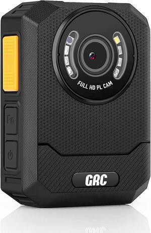 GRC 1296P Police Body Camera with Audio, 128GB Memory, Night Vision,2 Inch Display,Portable Waterproof Body Worn Camera,Premium Body Cam for Law Enforcement Recorder,Personal Use