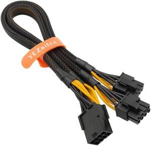 8 Pin PCIe Splitter Cable, GPU VGA 8 Pin Female to Dual 8 Pin (6+2) Male PCI Express Power Adapter Extension Sleeved 13-inch (33cm)