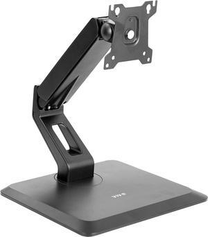 Premium VESA Single 17 to 32 inch Computer Monitor & Touch Screen Desk Stand with Rotating Base Freestanding Pneumatic Height Adjustable Arm Mount STAND-V001R