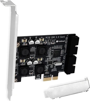 2X 19Pin USB 3.0 Header Ports PCIE USB 3.0 5Gbps Expansion Card for Windows and Linux Desktop PCs, Built in FebSmart Self-Powered Technology, No Need Additional Power Supply (FS-H2-Pro) 2X 19Pin USB 3.0 Header Ports PCIE USB 3.0 5Gbps Expansion Card for Windows and Linux Desktop PCs, Built in FebSmart Self-Powered Technology, No Need Additional Power Supply (FS-H2-Pro)