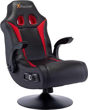 X Rocker, 5125401, Vibe 2.1 Bluetooth Pedestal Gaming Chair, 33.2 x 24 x 39.7, Black/Red