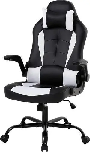 PC Gaming Chair Computer Chair Racing Gamer Chair Adjustable Office Chair Modern Desk Chair Ergonomic Chair with Lumbar Support Flip Up Armrest Rolling Swivel Task Chair for Adults Women Men (White) PC Gaming Chair Computer Chair Racing Gamer Chair Adjustable Office Chair Modern Desk Chair Ergonomic Chair with Lumbar Support Flip Up Armrest Rolling Swivel Task Chair for Adults Women Men (White)