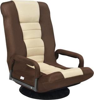 Giantex 360 Degree Swivel Gaming Chair Floor Chair, 6 Positions Adjustable Backrest, Mesh Fabric, Sturdy Iron Frame, Foldable Lazy Sofa Chair Comfortable for Lounge Reading Gaming Relaxing (Brown)