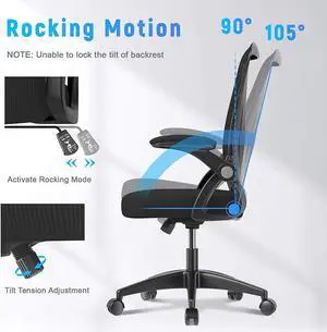 Ergonomic Office Chair, Mid-Back Computer Chair with Adjustable Height, Flip-Up Arms and Lumbar Support, Breathable Mesh Desk Chair for Home Study Working Ergonomic Office Chair, Mid-Back Computer Chair with Adjustable Height, Flip-Up Arms and Lumbar Support, Breathable Mesh Desk Chair for Home Study Working