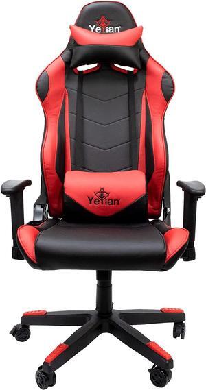 YEYIAN Ergonomic PC Gaming Chair Reclining Rolling Bucket Seat Racing Esports Computer Video Game Office Executive Desk Recliner Height Adjustable Soft Cushioned Headrest Lumbar Support 330lbs Red