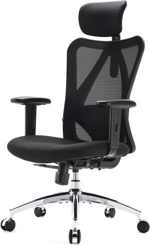 SICHY AGE Black Desk Chair Ergonomic Chair with Headrest Home Office Chair  Computer Chair Desk Chair Adjustable Headrest Lumbar Support Heavy Duty