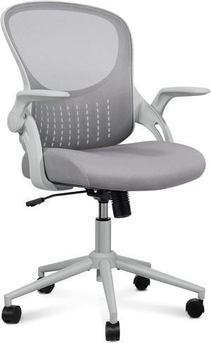 Ergonomic Home Office Desk Chair Mesh Computer Chair Adjustable Height Chair Task Chair Swivel Chair Rolling Chair with Lumbar Support/Flip-up Arms for Office, Study, Bedroom