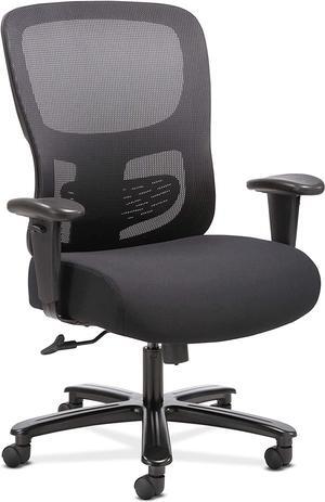 HON Sadie Big and Tall Office Chair Mesh Back Ergonomic Computer Desk Chair Heavy Duty 400 lb Max - Adjustable Arms, Lumbar Support, Comfortable Seat Cushion, 360 Swivel Rolling Wheels - Black
