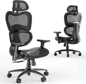 Tatub Mesh Ergonomic Office Chair Lumbar Support, High Back Mesh Computer Chair with Adjustable Headrest &3D Armrest Tilt Lock for Adults, Ergonomic Chair with Wheels for Home Office (Black) Tatub Mesh Ergonomic Office Chair Lumbar Support, High Back Mesh Computer Chair with Adjustable Headrest &3D Armrest Tilt Lock for Adults, Ergonomic Chair with Wheels for Home Office (Black)